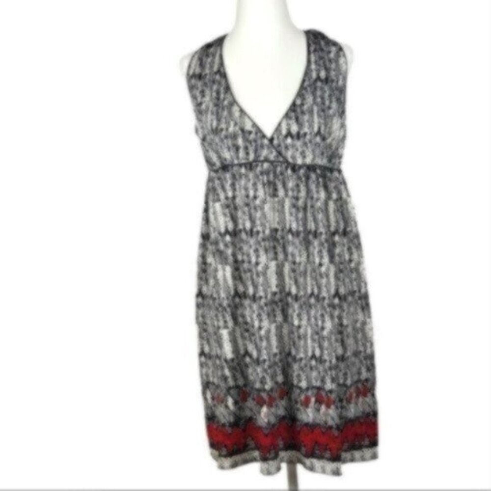 Max Studio Black & White Print Sleeveless Summer Dress Medium